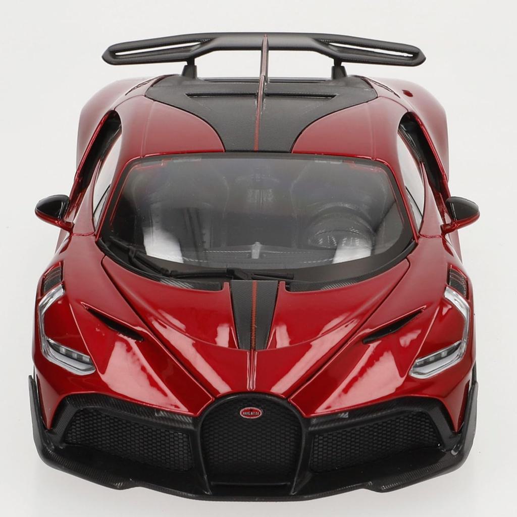 Maisto Bugatti Divo 1/18 Scale Special Edition Model with Display Base, Opening Doors and Hood, and Working Suspension (Red)
