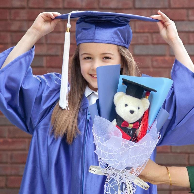 Graduation Flower Bouquets Realistic Flower Bouquets Artificial Bouquets with Bear for Kid Student Teache Graduation