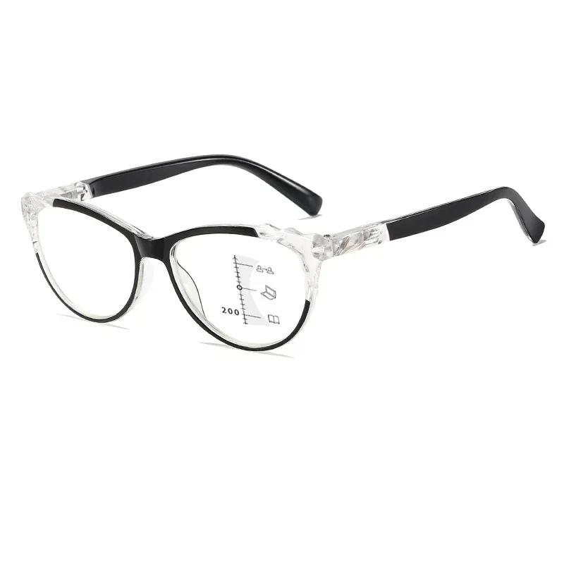 

Унисекс Мультифокальные очки для чтения для дали Fahion Блокирующие синий свет Очки «кошачий глаз» Мужские Женские Модные Прогрессивные очки 0