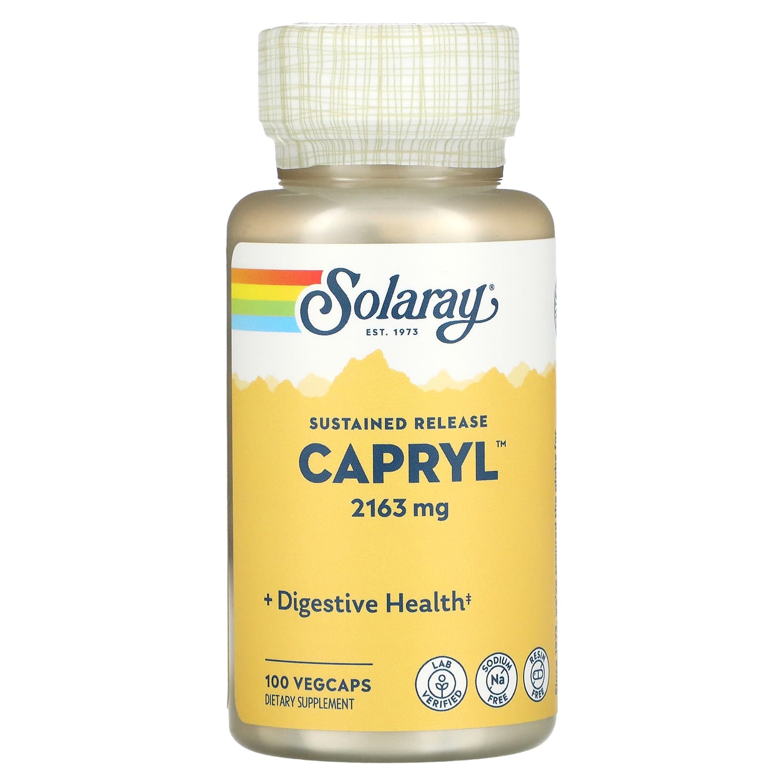 

Solaray, Capryl, sodium-free, resin-free, 100 vegetable capsules