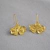 Vintage Gold-Plated Maple and Ginkgo Leaf Earrings for Women