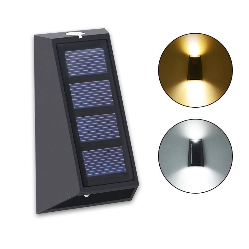 Up and Down Lighting Solar Wall Light, Outdoor Waterproof Wall Washing Sconce, Wireless Solar Powered Lamp for Garden Patio Yard Home Decoration