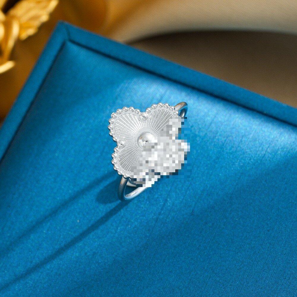 

Бутиковое кольцо из титановой стали с четырехлистным клевером, регулируемое, с открытым концом, 18К, модный и универсальный дизайн, кольцо на палец