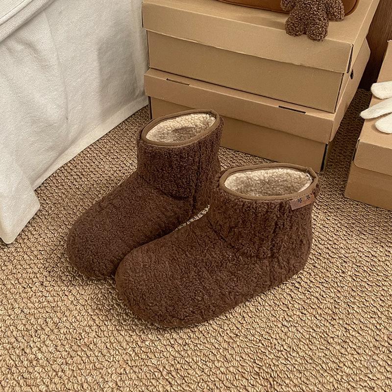 Women's thick-soled winter fur one lightweight warm anti-cold plus velvet fur snow boots non-slip wear casual sneakers cotton boots