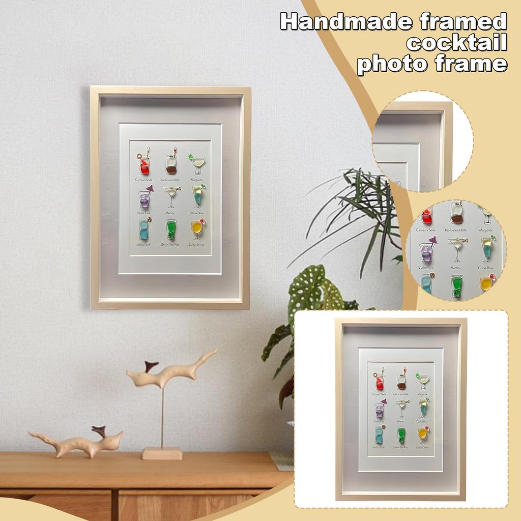 Hand-framed Cocktail Photo Frame Art Wall Decor