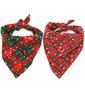 Dog Bandanas Large Pet Scarf Christmas Snow Print Dog Cotton Plaid WashableBow Ties Collar Cat Dog Scarf Large Dog Accessories