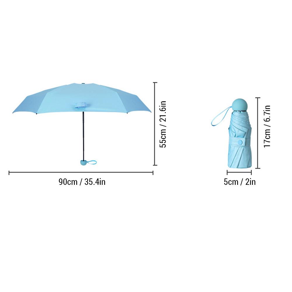 Дорожный солнцезащитный зонт Компактный пятикратный солнцезащитный зонт UPF 50+ чёрный — фото 3