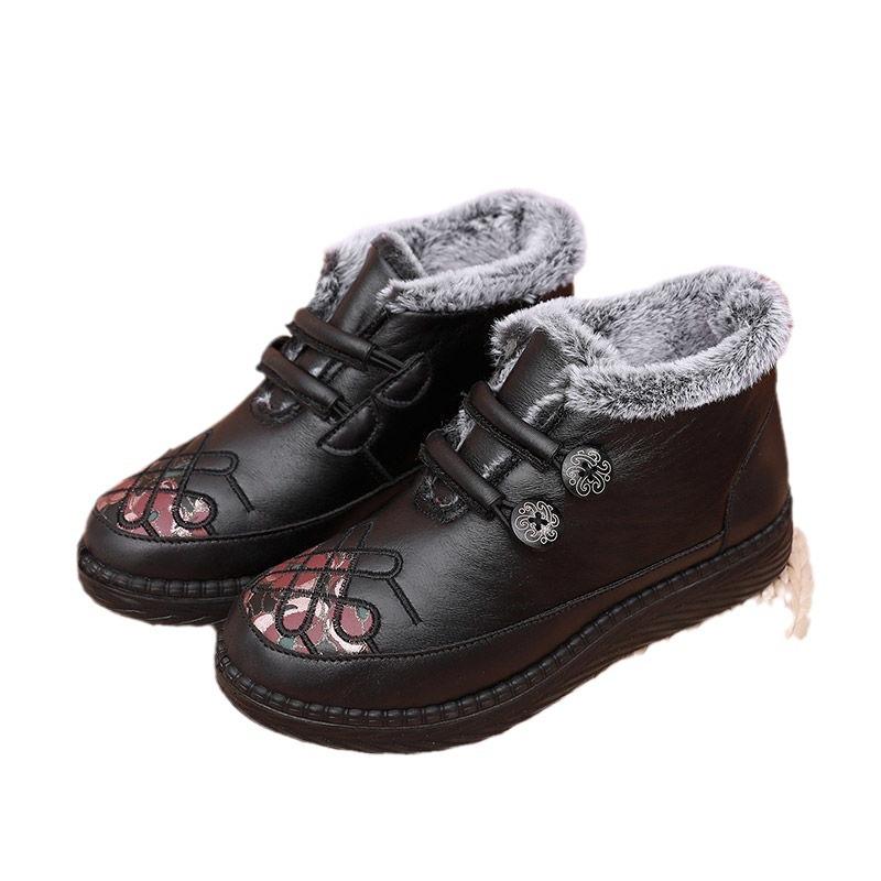 Cotton shoes women's winter warm velvet thickened the elderly cloth shoes soft sole waterproof non-slip mother cotton boots
