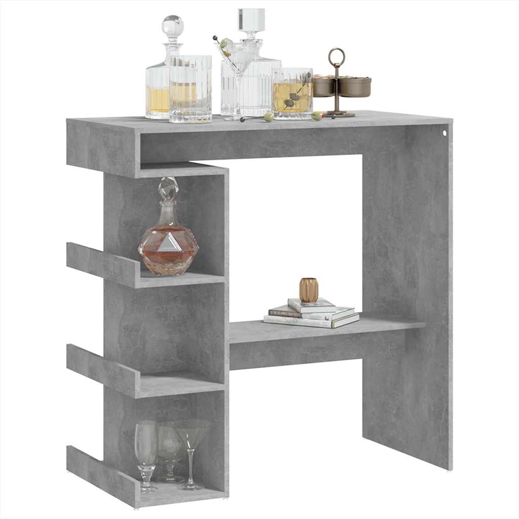 Bar Table with Shelf Concrete Grey 100 x 50 x 101.5 cm Particleboard