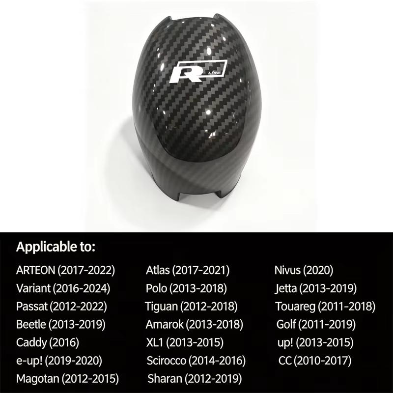 Carbon Fiber Car Gear Head Shift Knob Handle Cover Trim Sticker For VW Golf Polo GTI Tiguan R-Line Passat Santana Variant Jetta BH4