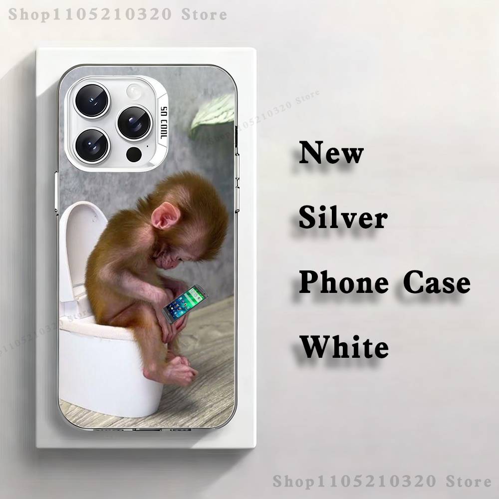 Cute Funny Monkeys Symbol Phone Case For iPhone 17,16,15,14,13,12,11,Pro,Max,Plus,Mini,XS,SE Anti Fall White Matte Hard Bumper iPhone15