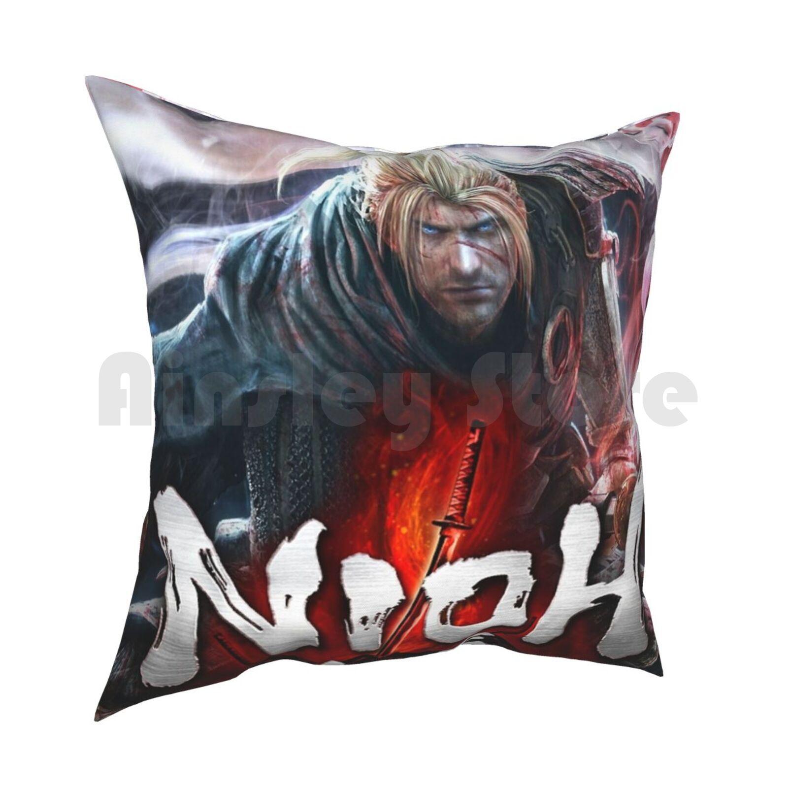 Наволочка Nioh с принтом Домашняя Мягкая Декоративная Подушка Nioh Dark Souls Игровая Видеоигры Bloodborne Yokai Sekiro Soulsborne 30x30cm 12x12in