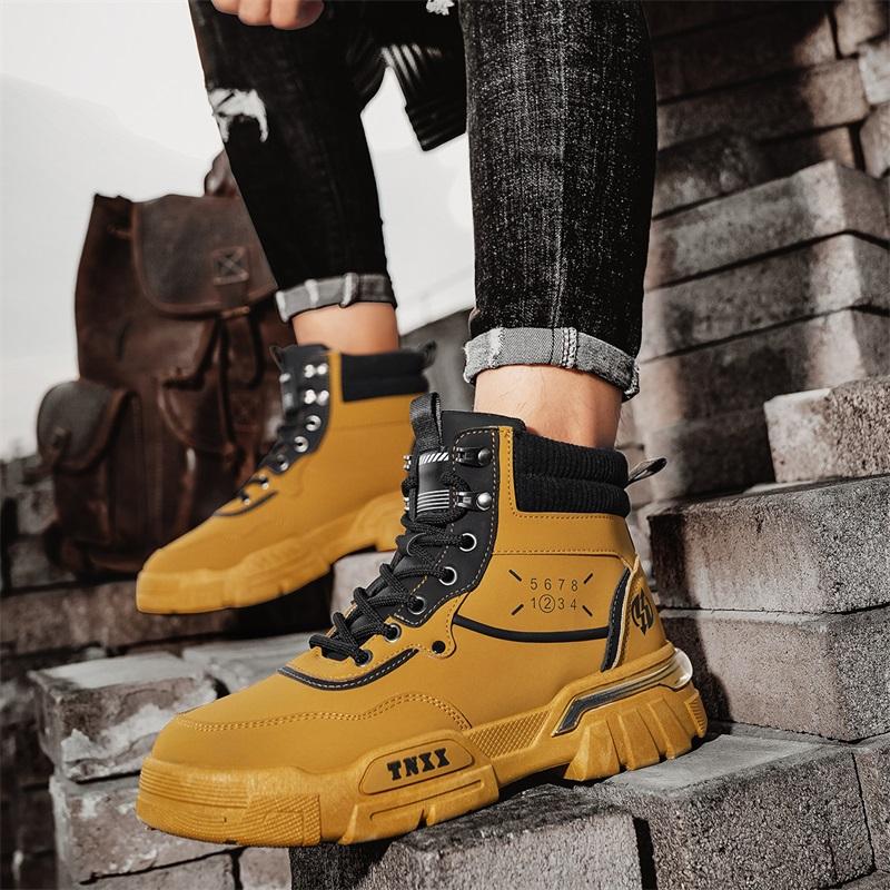 Fashion CYYTL Mens Boots Leather Ankle Cowboy Combat Winter Tactical Motorcycle Chelsea Casual Shoes Work Outdoor Hiking Designer Luxury