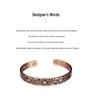 Retro Floral Copper Bracelet with Openwork Design - European & American Style
