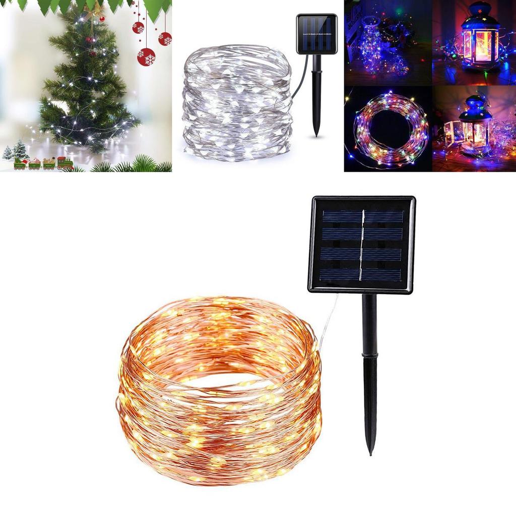 High Efficiency Solar Powered 100 Led Copper Wire Light String For Garden