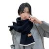 Autumn and Winter Korean Style Solid Color Wool Blended Knitted Scarf Female Japanese Student Cute Soft Waxy Thickened Warm Scarf