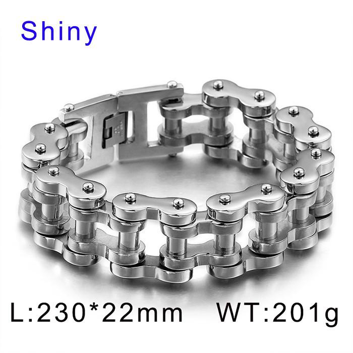 Men's Hip Hop 22mm Titanium Steel Bicycle Chain Bracelet