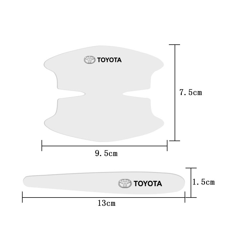8Pcs Car Door Bowl Handle Protective Sticker Anti-collision Strip For Toyota Rav4 Yaris Camry Land Corolla CHR Hilux Auris Aygo