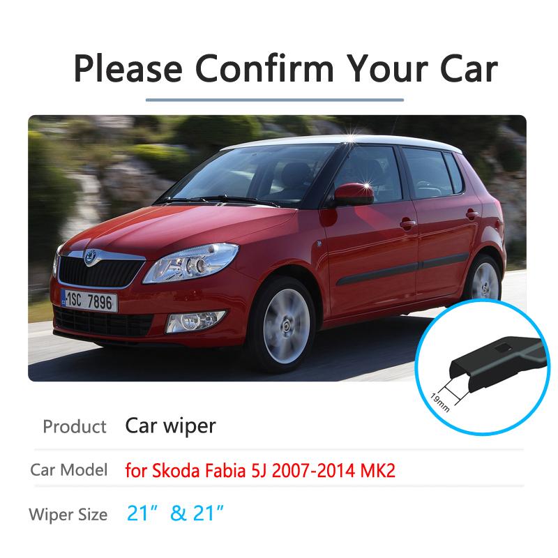 Car Wiper Blades for Skoda Fabia 2 5j 2007~2014 Front Windscreen Wipers Car Goods Stickers 2008 2009 2010 2011 2012 2013