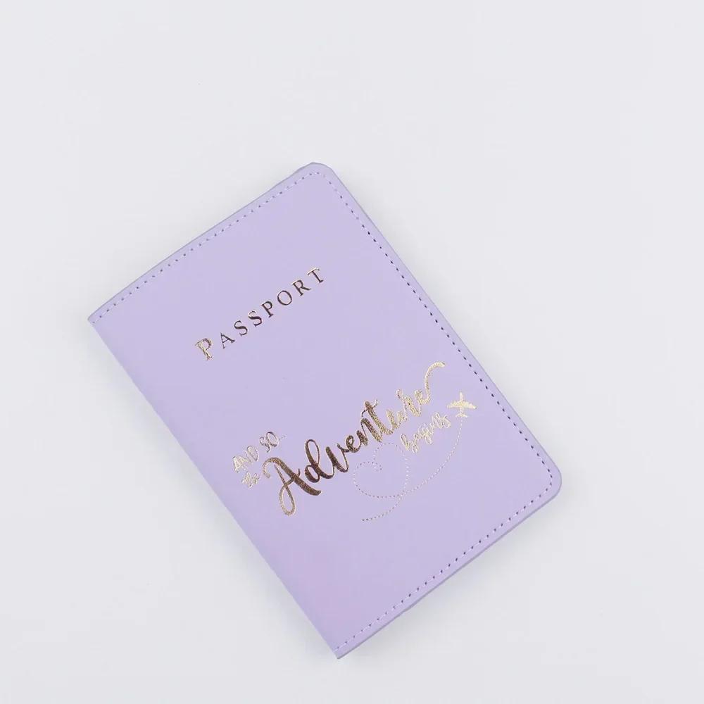 Pu Leather Passport Cover Simple Letter Plane Pattern Men Women Travel Wedding Passport Covers Holder Fashion Wedding Gift