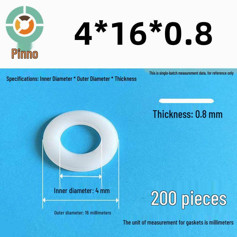 Thickened Nylon Plastic Flat Washer: Hard Plastic Gasket M2-M16