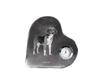 Harrier – Crystal Clock with a Dog Picture, Heart-shaped Shelf Clock |