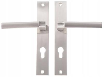 Internal Door Handle, Long Plate for Insert, Brushed Nickel