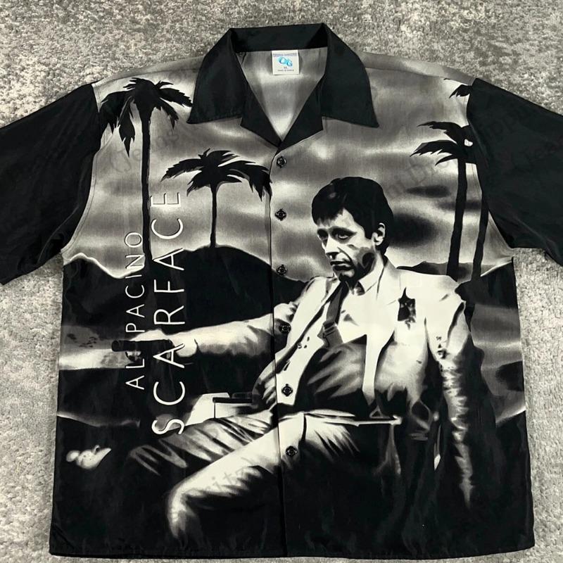 Movie Scarface Hawaiian Shirt Tony Montana 3d Print Shirt Men Women Fashion Short Sleeve Casual Shirts Blouse Elastic S