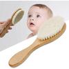 Baby Wool Brush Natural Goat Bristles For Healthier Scalp Wooden Handle Brush