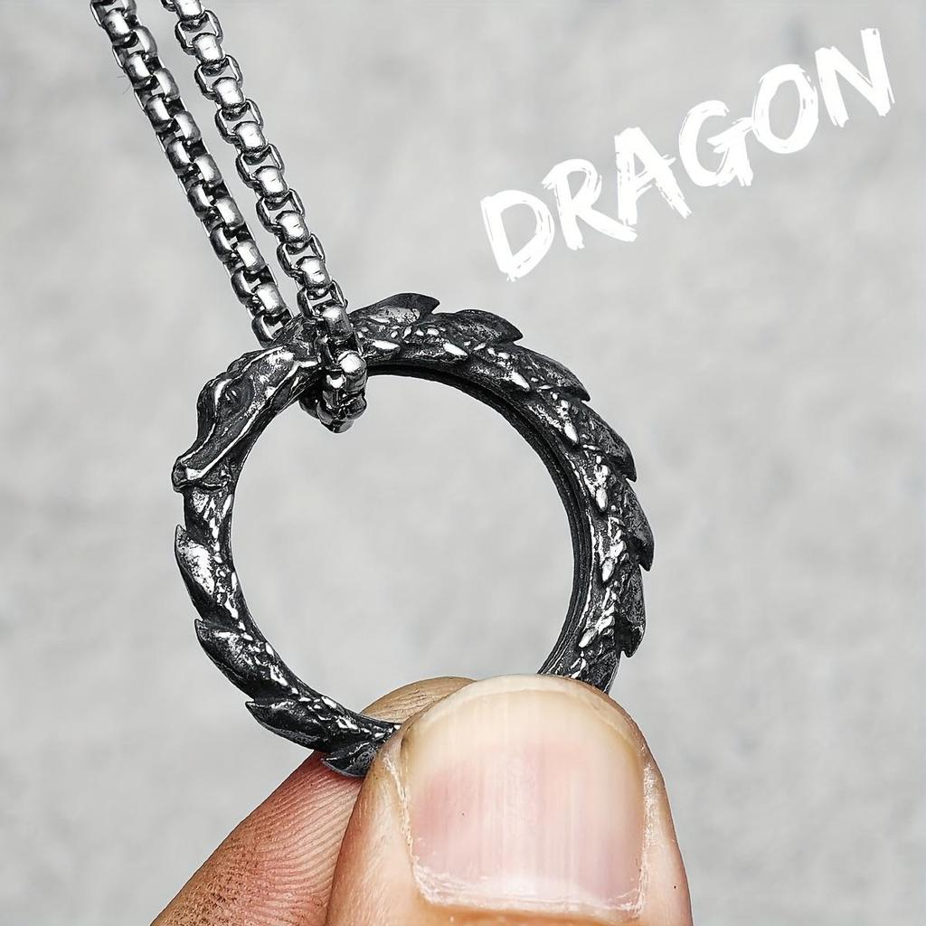 Vintage Moda Ejderha Pulu Kolye Erkekler Basit Kolye Punk Rock Parti Arkadaş için Erkek Takı Hediye