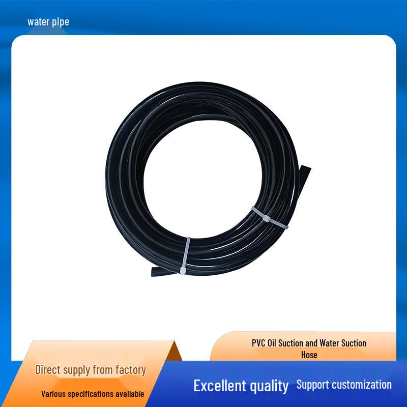 PVC Braided Transparent Reinforced Water Inlet Hose with Mesh Pattern 12mm*8mm PVC Black Hose