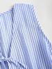 Summer Striped Casual Set: Color Block Vest & Solid Long Pants