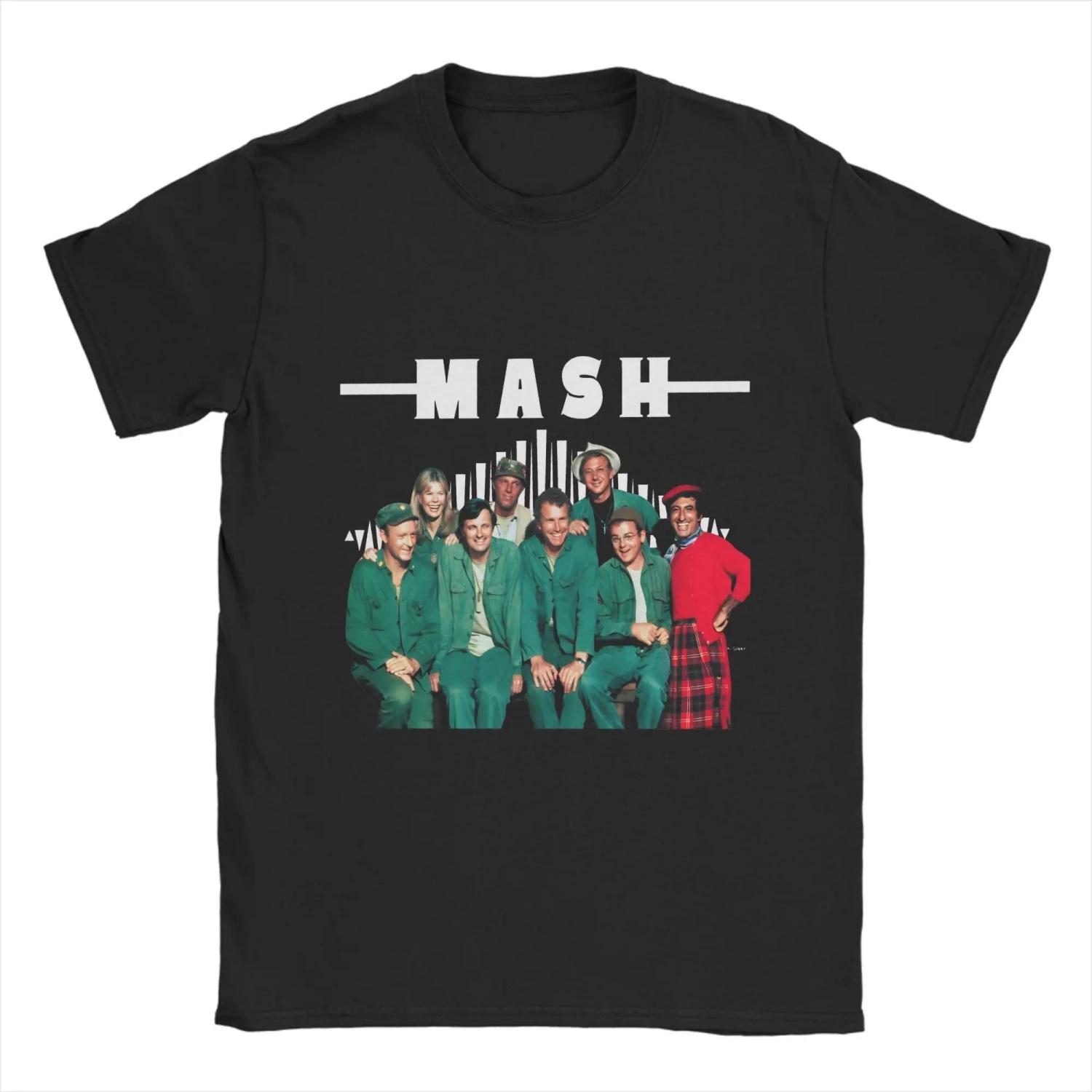 

MASH 4077 T Shirt Summer Leisure T-Shirts Men s Cotton O-Neck 4XL 5XL 6XL Clothing Short Sleeve Vintage Tshirt S чёрный