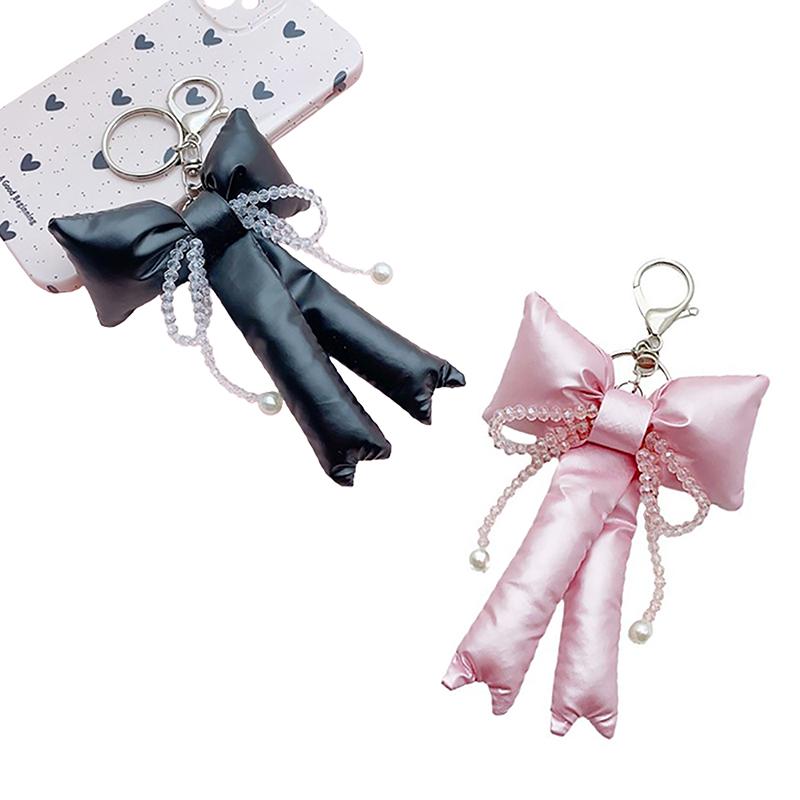 Y2K Trendy 3D Bowknot Keychain Ins Style Bow Keyring Backpack Pendant Decoration Bag Charm For Girl Birthday Gifts