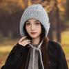 Korean Version of Versatile Bear Patch Strap Wool Hat Autumn and Winter Fashion Retro Pullover Hat Outdoor Casual Warm Hat New