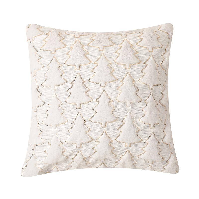 Festive Fluffy Pillow Cover Christmas Tree Decoration Cushion for Bed Sofa Romantic Holiday Home Decor