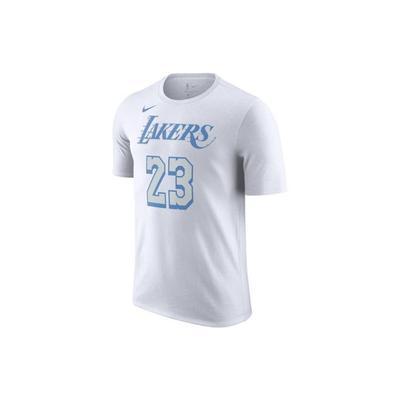 NBA Basketball Sports Print Short Sleeve T-Shirt Featuring LeBron James No. 23 Men Tops White CT9428-103