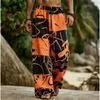 Men's 3D Geometric Pattern Printed Baggy Casual Trousers,  Elastic Drawstring Waist with Pockets, for Spring Summer Home Outdoor Vacation