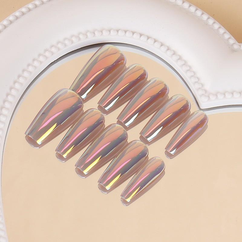 Ins Style Press On Nails Butterfly Pearl Handmade Fake Removable Women
