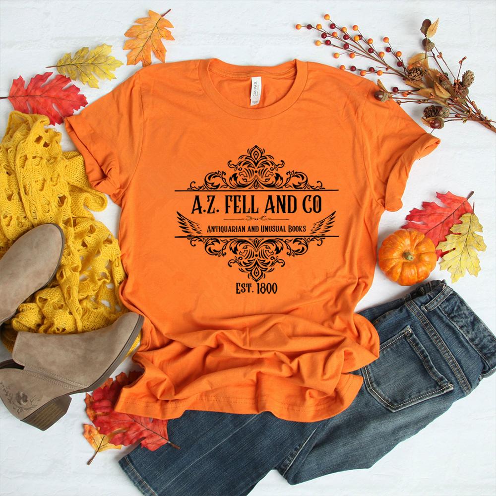 Good OUnisexs Tshirts Women AZ Fell and Co Antiquarian and Unusual Books T Shirt Retro Womens Clothing Unisex Casual Tops