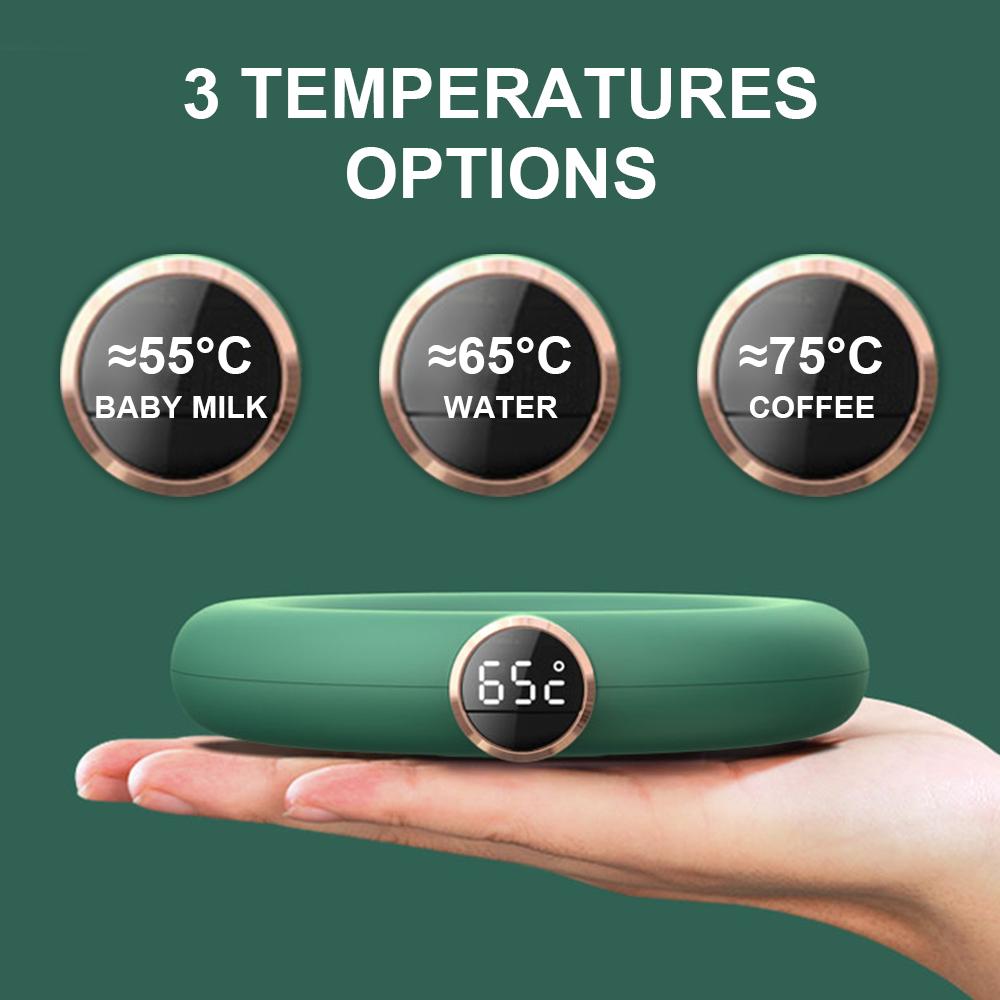 USB-Kaffeetassenwärmer für Tee, Milch, Wasser, Getränke, 3-Gang-LED-Anzeige, Heizkissen, elektrischer Getränkewärmer für den Einsatz im Home-Office-Schreibtisch