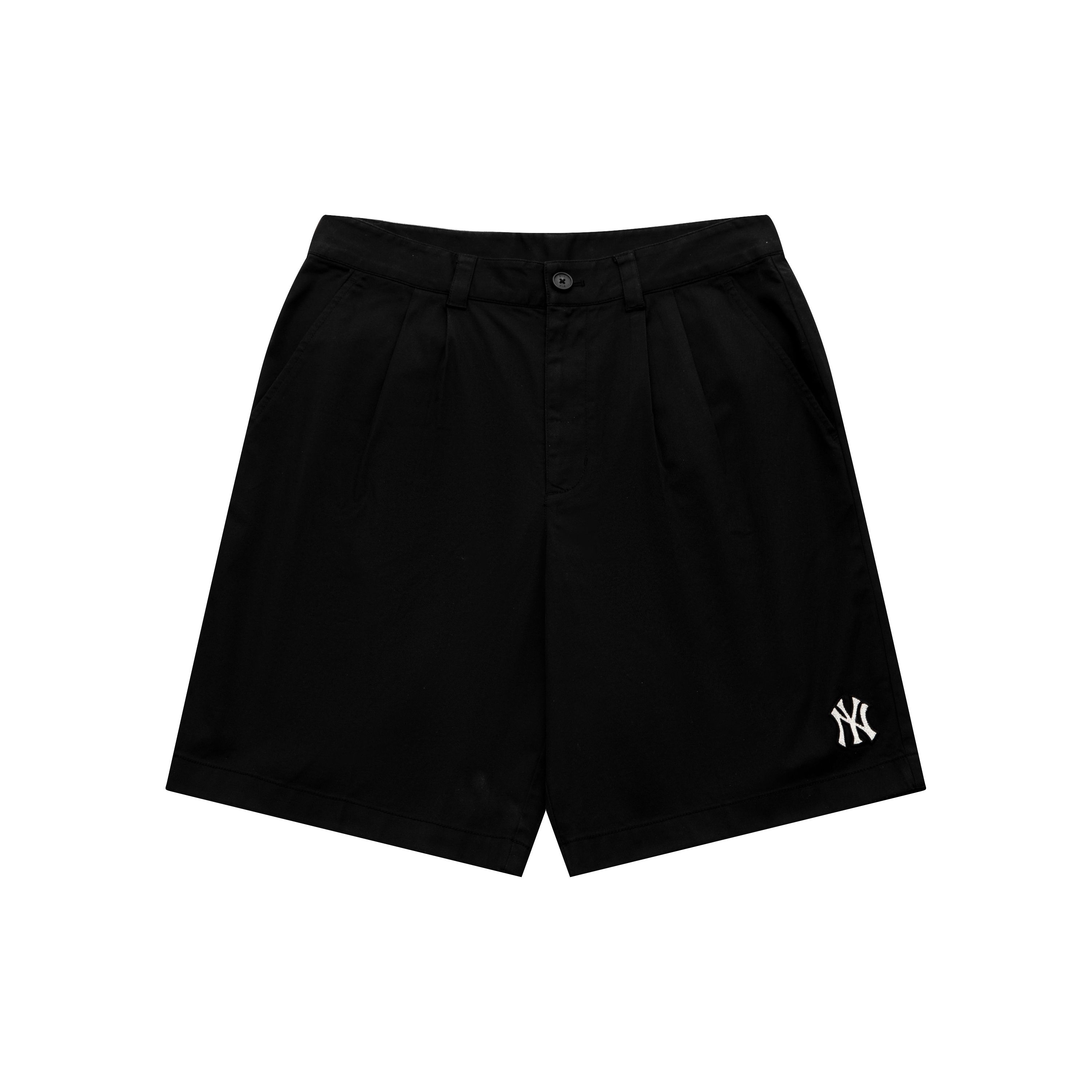 MLB Einfarbig Kleines Logo Gestickt Gerade Beine Freizeitshorts Damenshorts Schwarz 3FSMB0633-50BKS S
