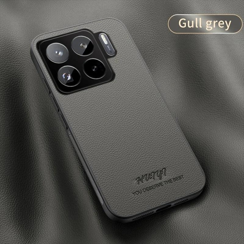 Business Leather Soft Frame Protect Case for Xiaomi 17T 15T 14T Pro Ultra 17 Pro Max Built-in Car Magnetic Solid Color PU Cover