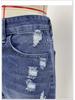 2024 European & American Style Handmade Distressed Fringed Denim Shorts for Women