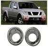 Pair Chrome Front Fog Light Lamp Frame Cover Trim For Nissan Frontier 2007-2013