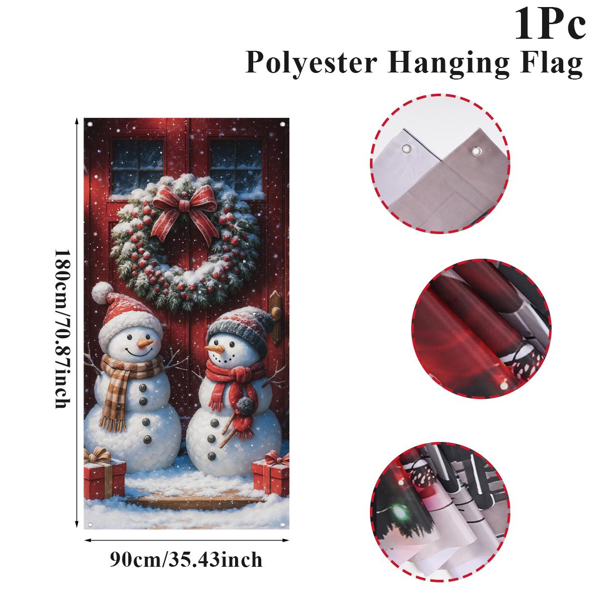 

Рождественский снеговик, подвесной баннер-флаг для двери, декор «Счастливого Рождества» для дома 2025, рождественское украшение, настенный кулон, Новый год 2026