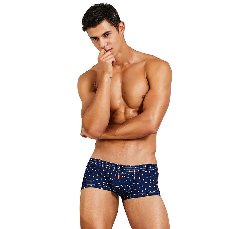 

SEOBEAN Men s Classic Polka Dot Home Aro boxer panties Open placket Breathable four-corner home panties Men s M