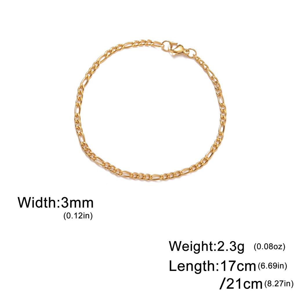Chain Bracelet for Men Women Stainless Steel Width 3-10 MM Bracelets Punk Jewelry Couple Gift Pulsera Hombre New
