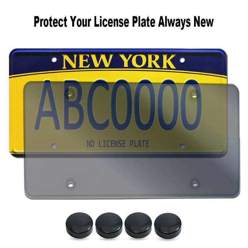 YC19 Transparent Plastic License Plate Frame, Customizable, Universal 4-hole License Plate Frame