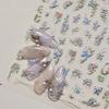 Shiny Jelly Butterfly Charming Golden Gradient Bowknot 5D Self Adhesive Nail Art Sticker Flower Petal Rhinestone Manicure Decals